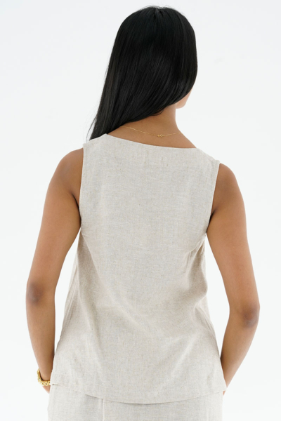LINEN BLEND BLOUSE