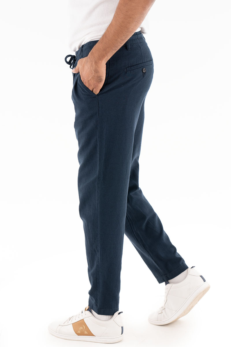 LINEN BLEND TROUSERS