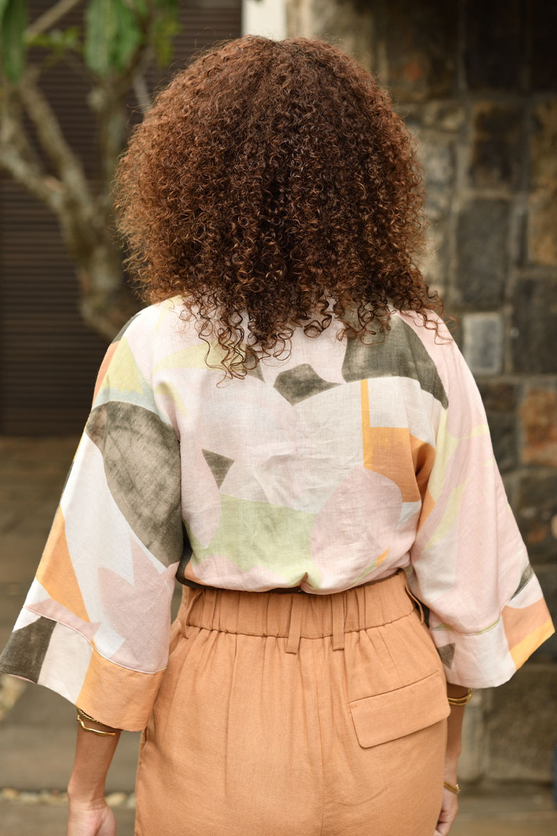 ETHNIC PRINT KNOT TOP