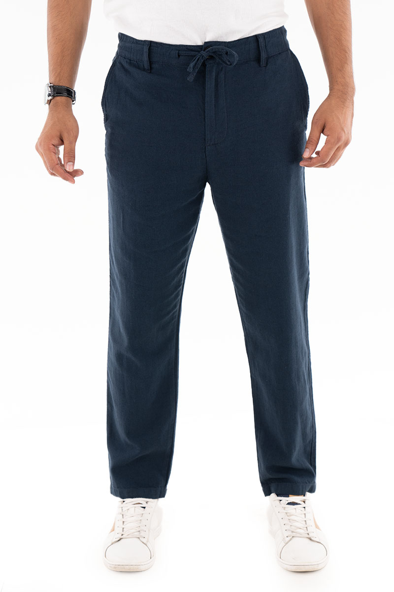 LINEN BLEND TROUSERS